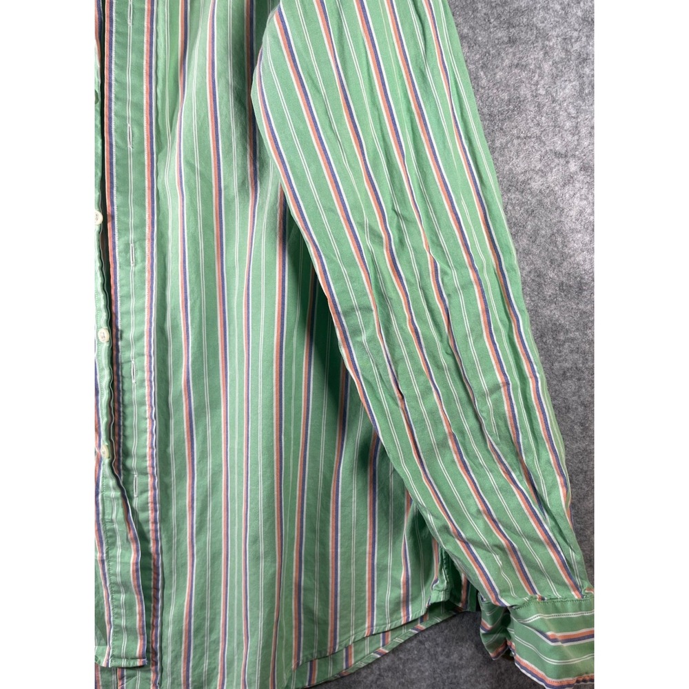 Ralph Lauren‎ Mens Green Striped Oxford Button Down Shirt Size M Long Sleeve - Picture 4 of 10